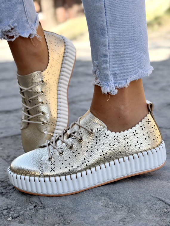 Sneakersy damskie ze skóry naturalnej