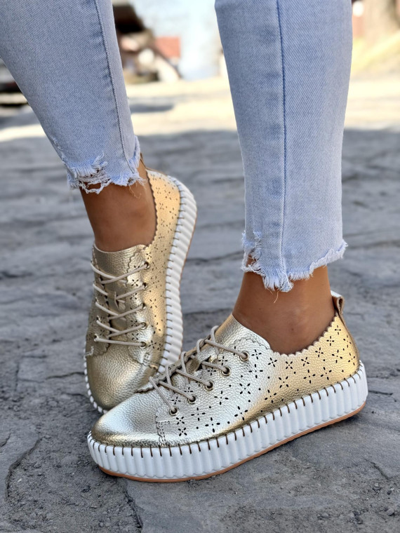 Sneakersy damskie ze skóry naturalnej