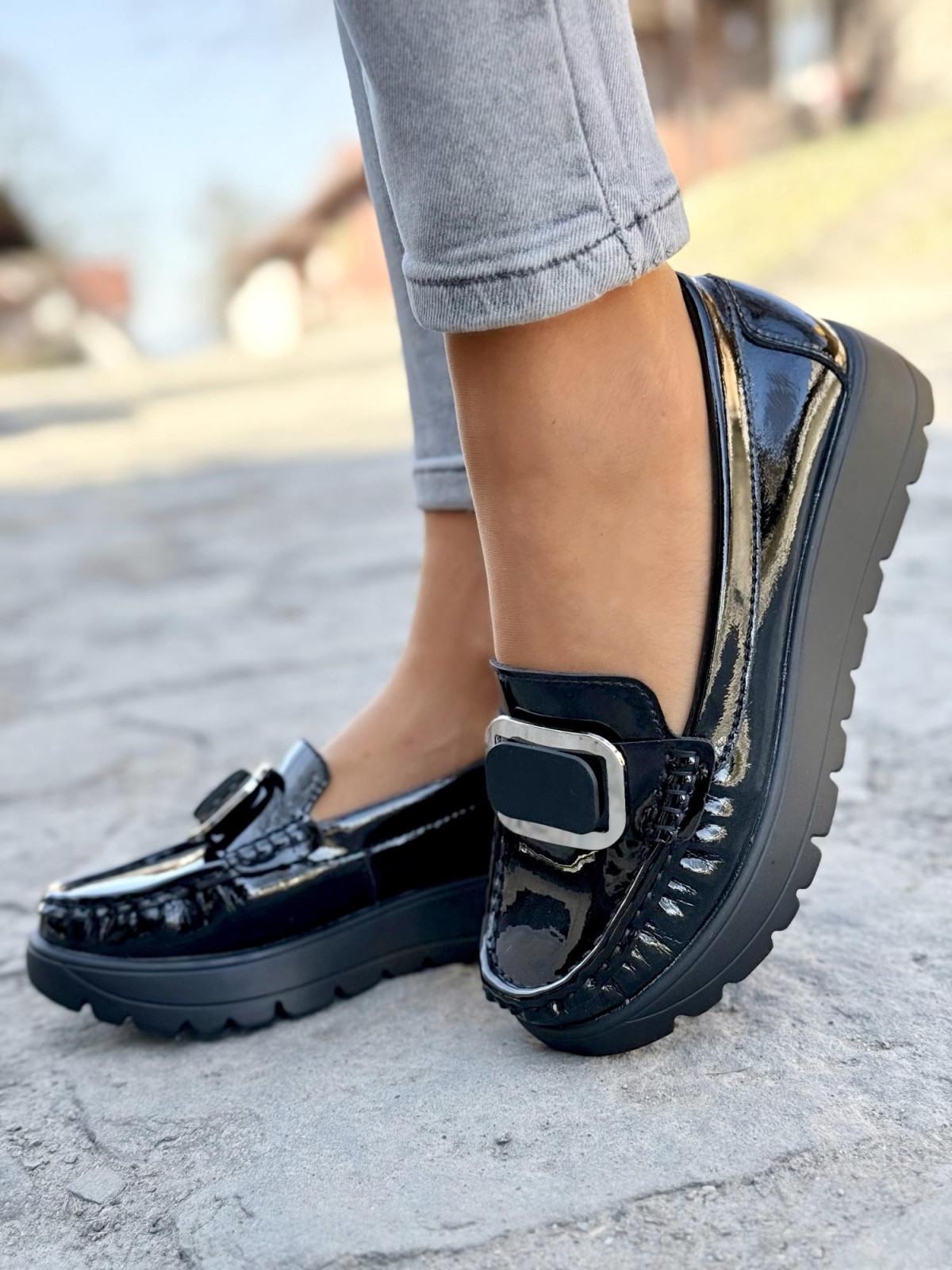 Mokasyny damskie ze skóry naturalnej