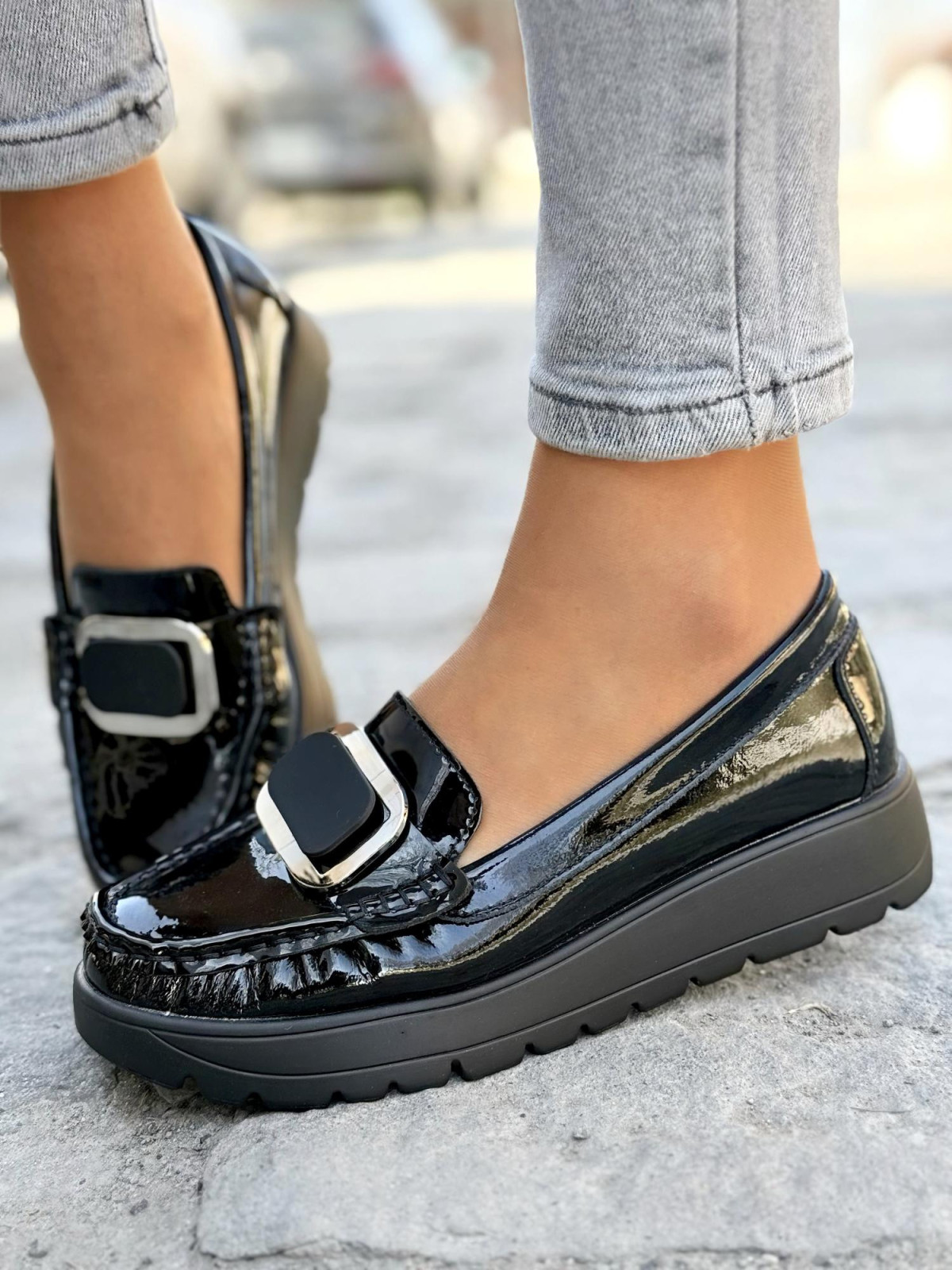 Mokasyny damskie ze skóry naturalnej