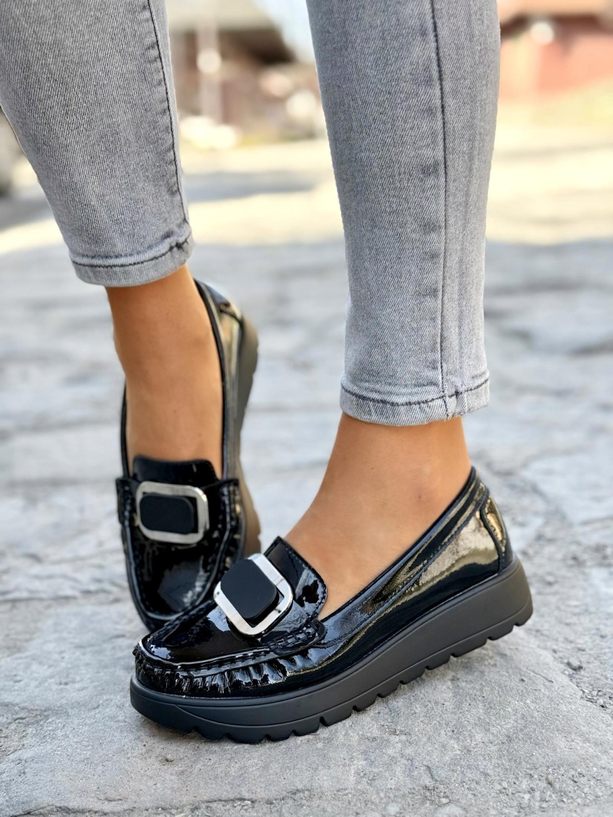 Mokasyny damskie ze skóry naturalnej