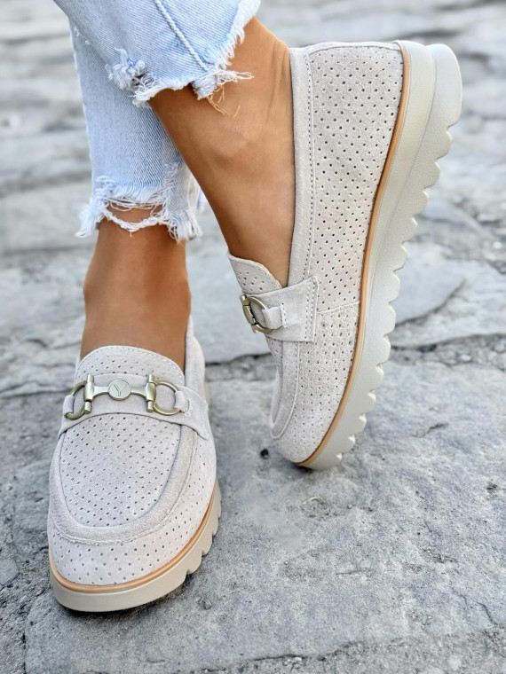 Mokasyny damskie ze skóry naturalnej