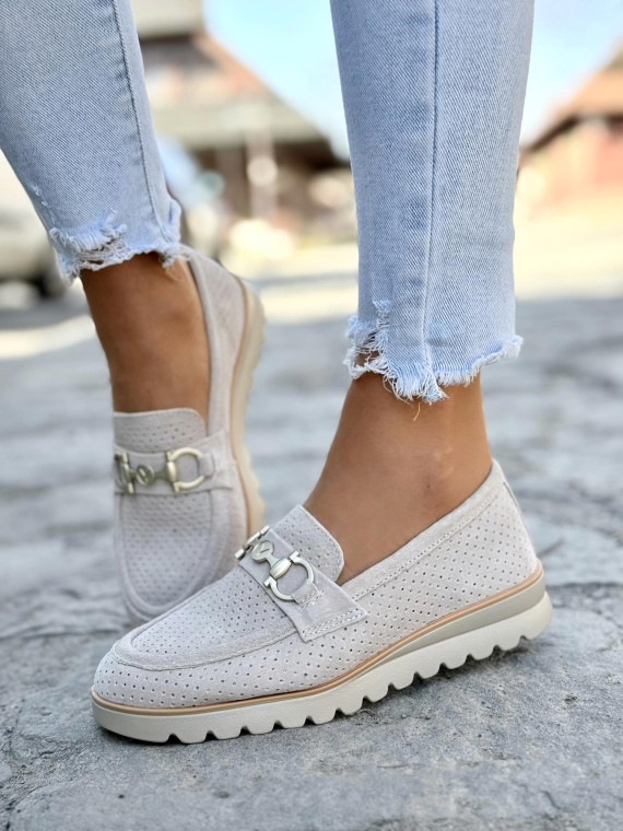 Mokasyny damskie ze skóry naturalnej