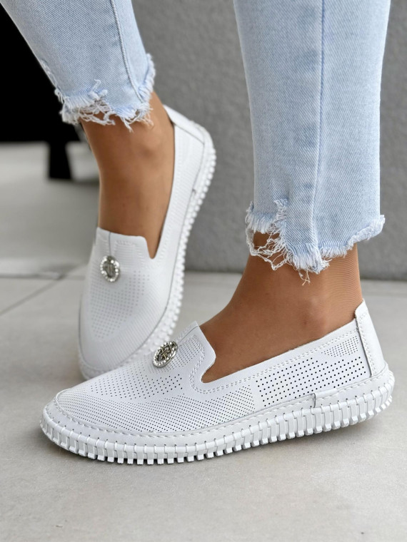 Mokasyny damskie ze skóry naturalnej