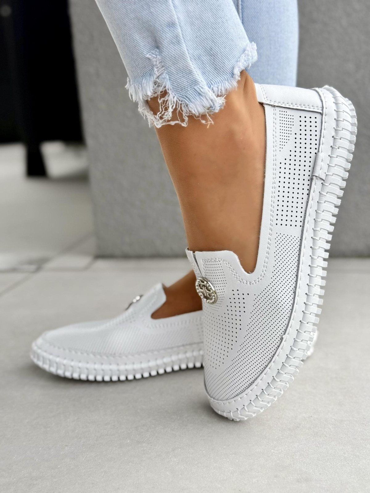 Mokasyny damskie ze skóry naturalnej