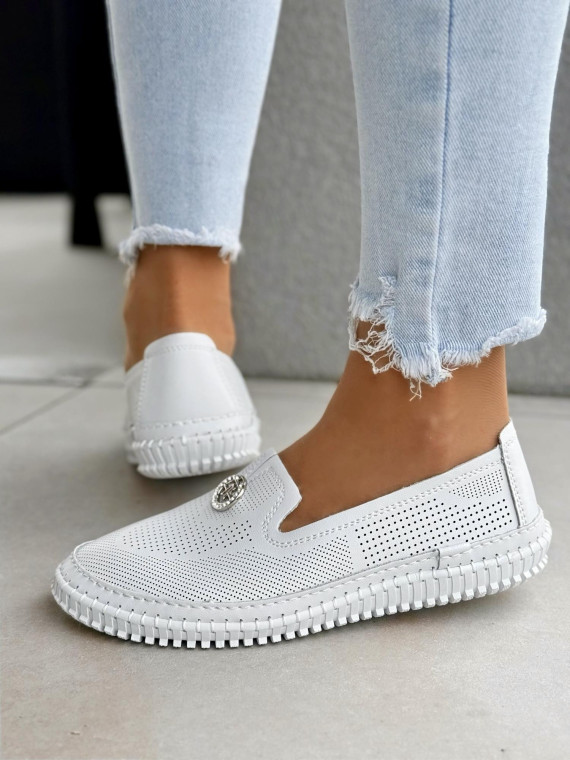 Mokasyny damskie ze skóry naturalnej