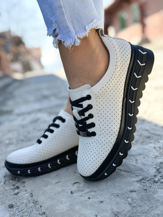 Sneakersy damskie ze skóry naturalnej