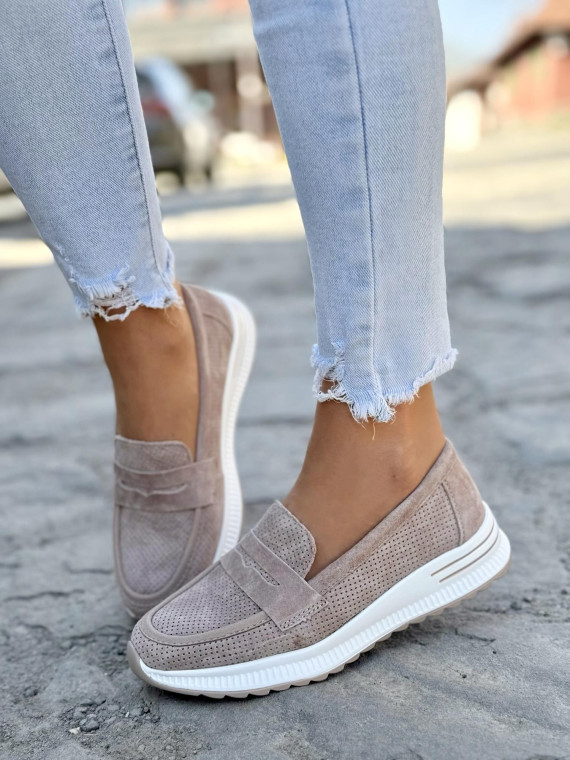 Mokasyny damskie ze skóry naturalnej