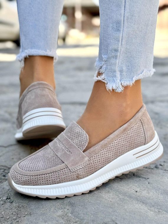 Mokasyny damskie ze skóry naturalnej