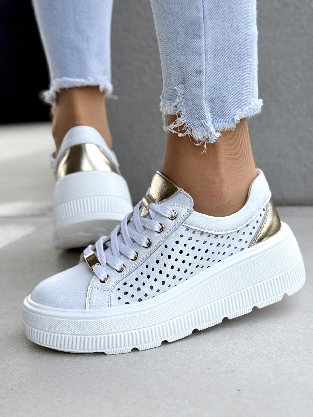 Sneakersy damskie ze skóry naturalnej