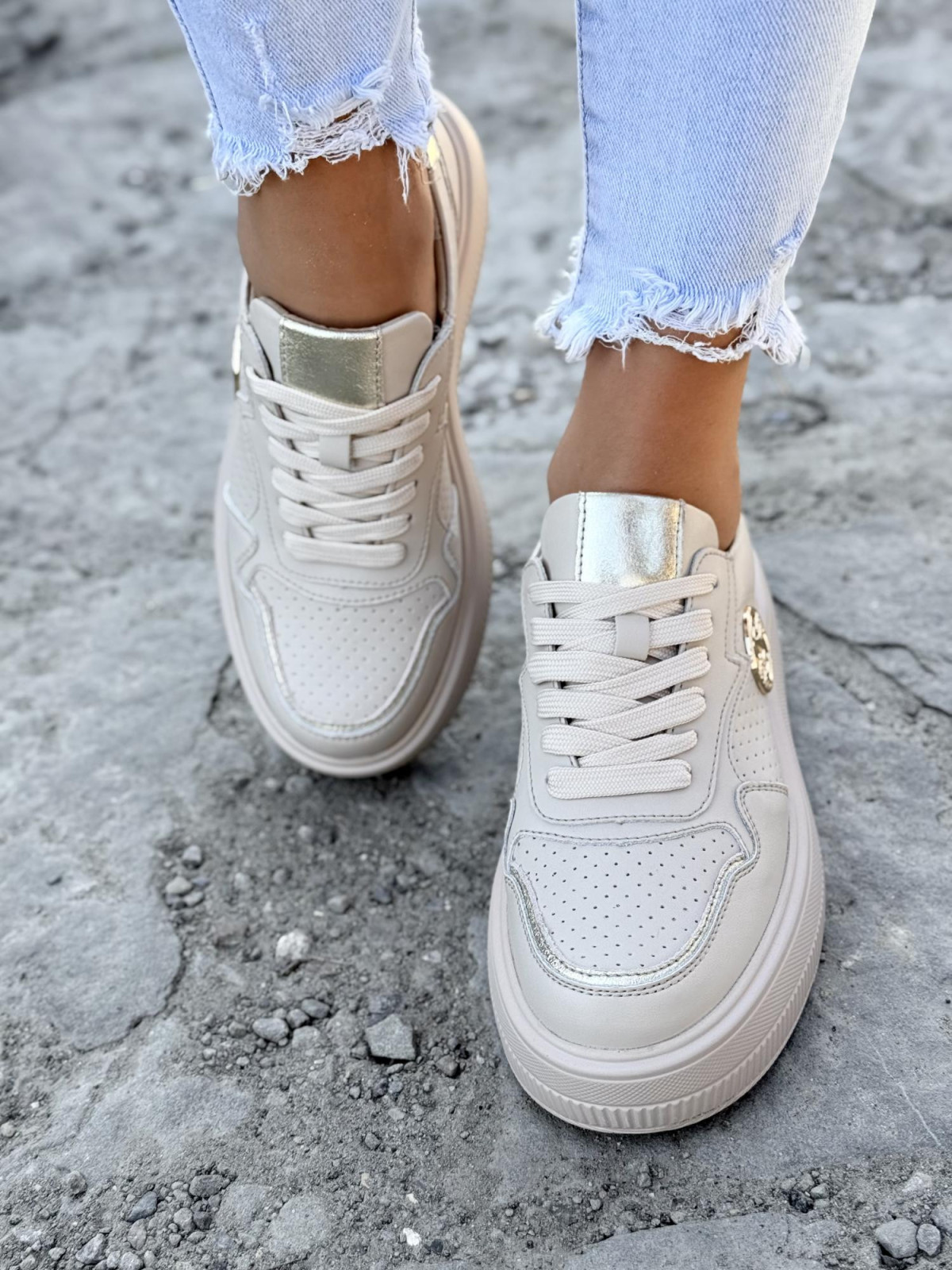 Sneakersy damskie ze skóry naturalnej