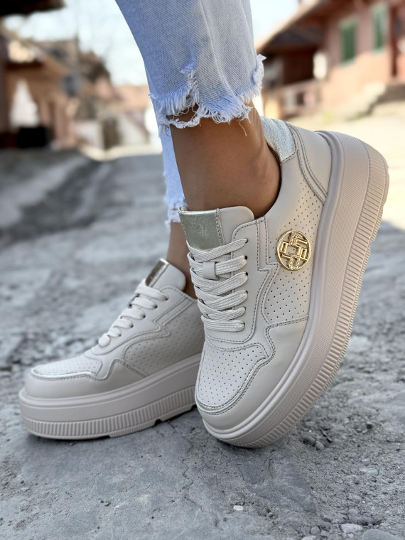 Sneakersy damskie ze skóry naturalnej