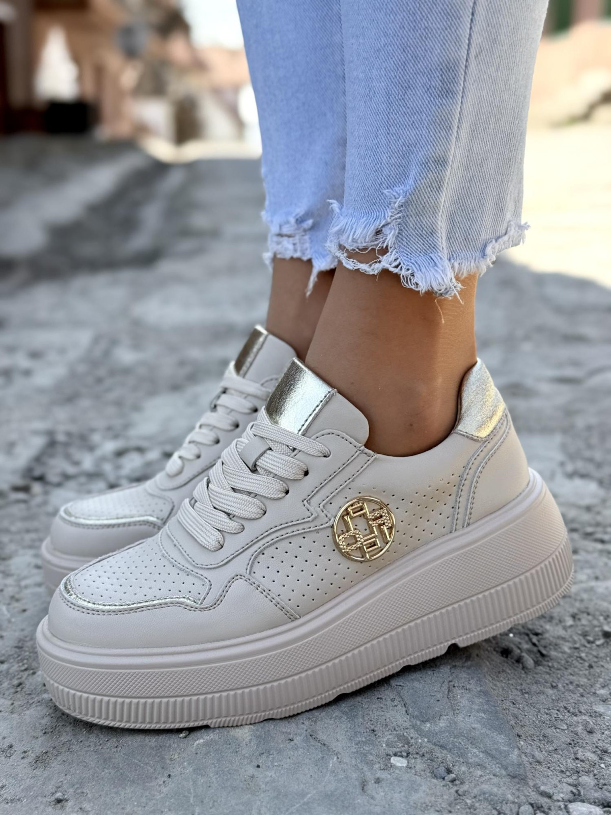 Sneakersy damskie ze skóry naturalnej