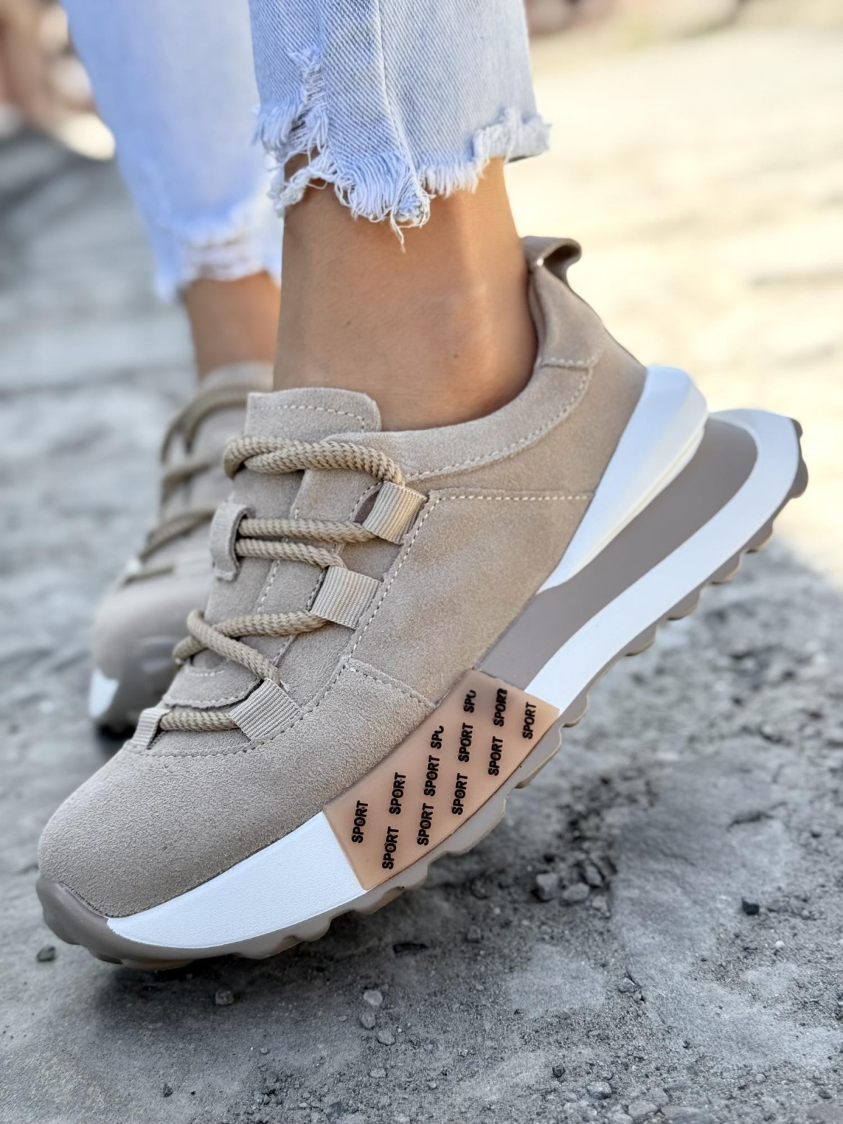 Sneakersy damskie ze skóry naturalnej