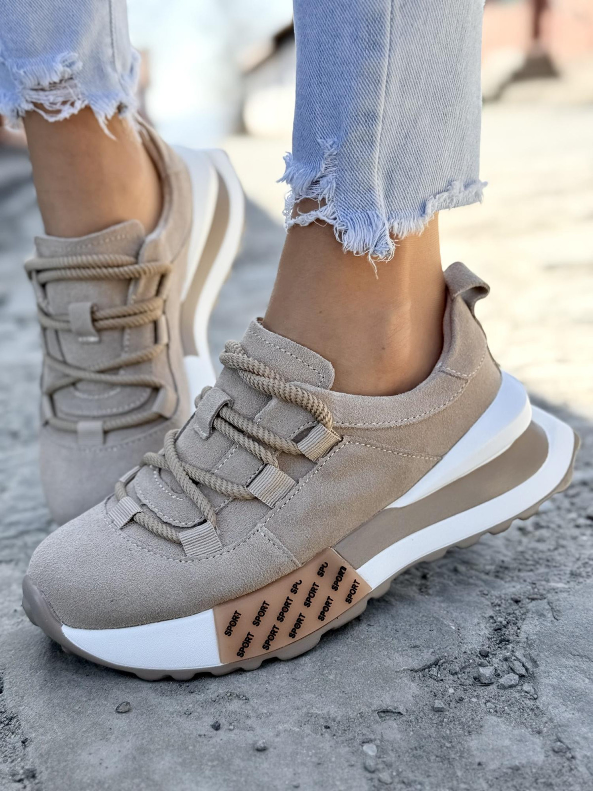 Sneakersy damskie ze skóry naturalnej