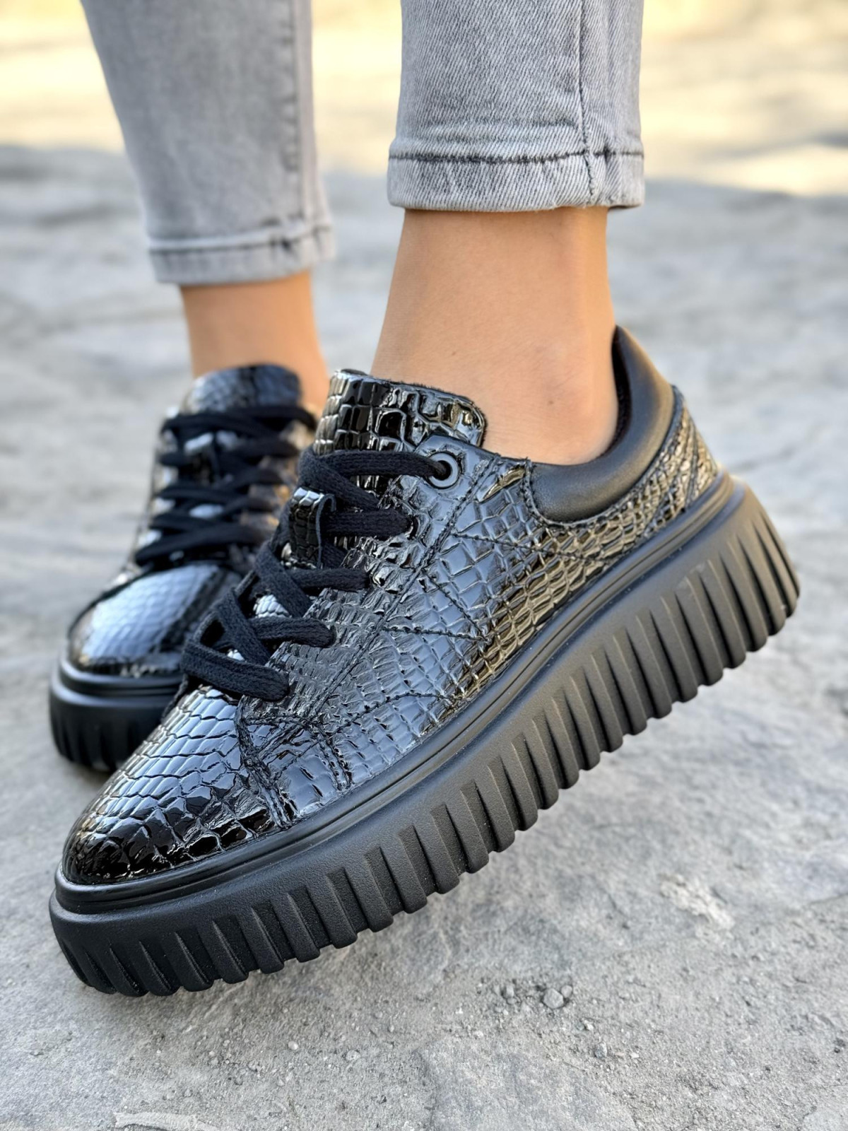 Sneakersy damskie ze skóry naturalnej