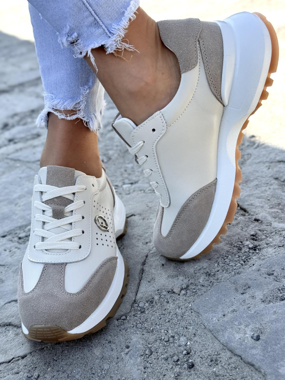 Sneakersy damskie ze skóry naturalnej