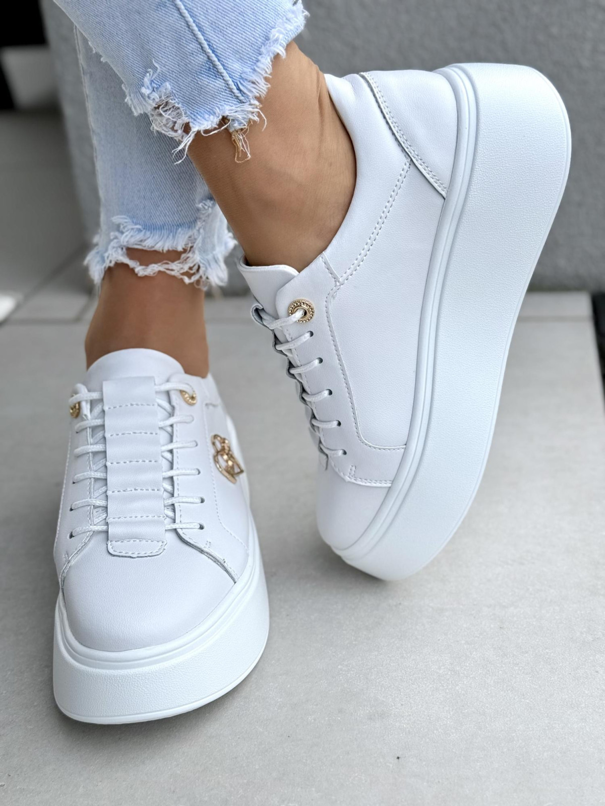 Sneakersy damskie ze skóry naturalnej