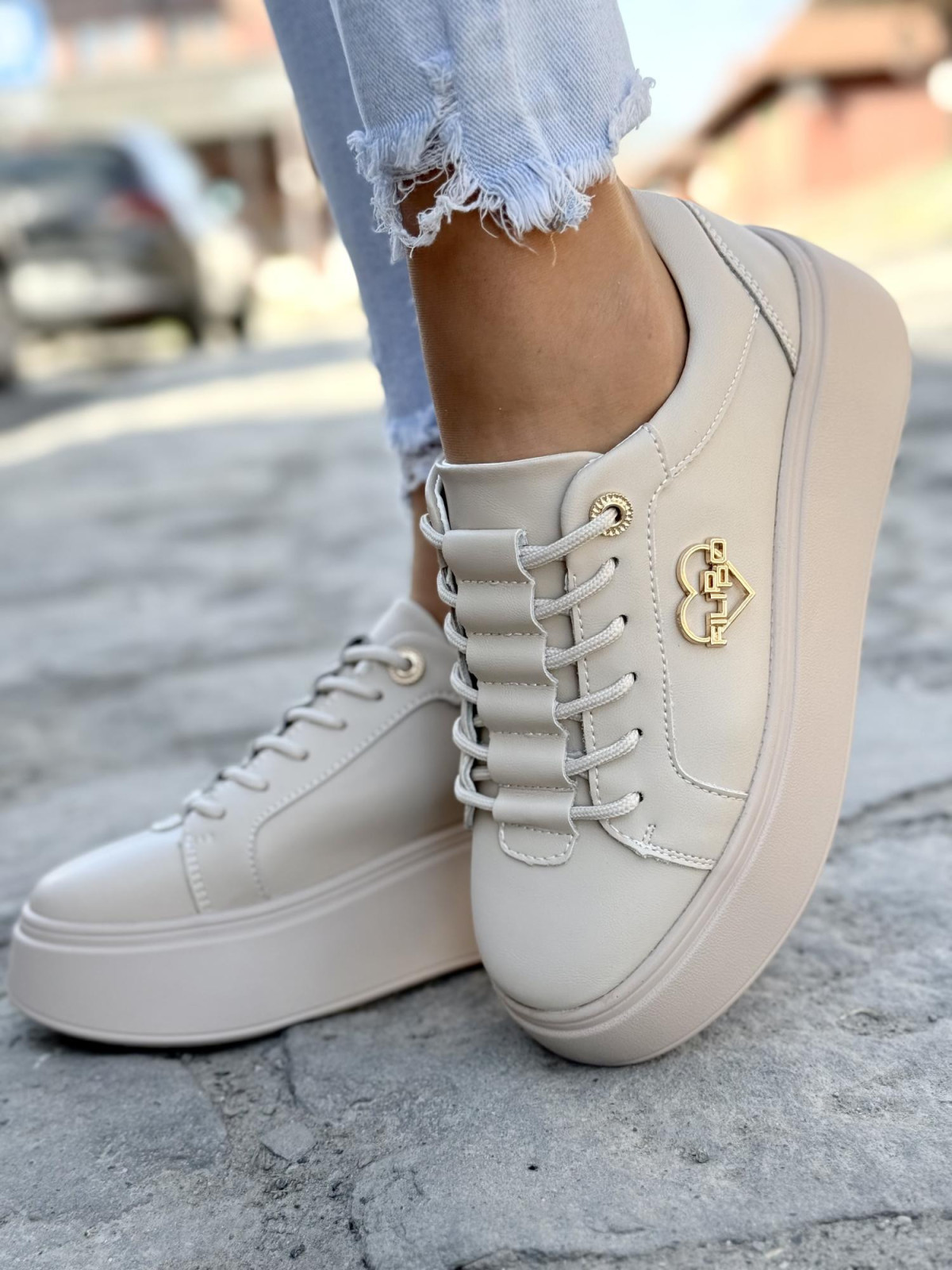 Sneakersy damskie ze skóry naturalnej