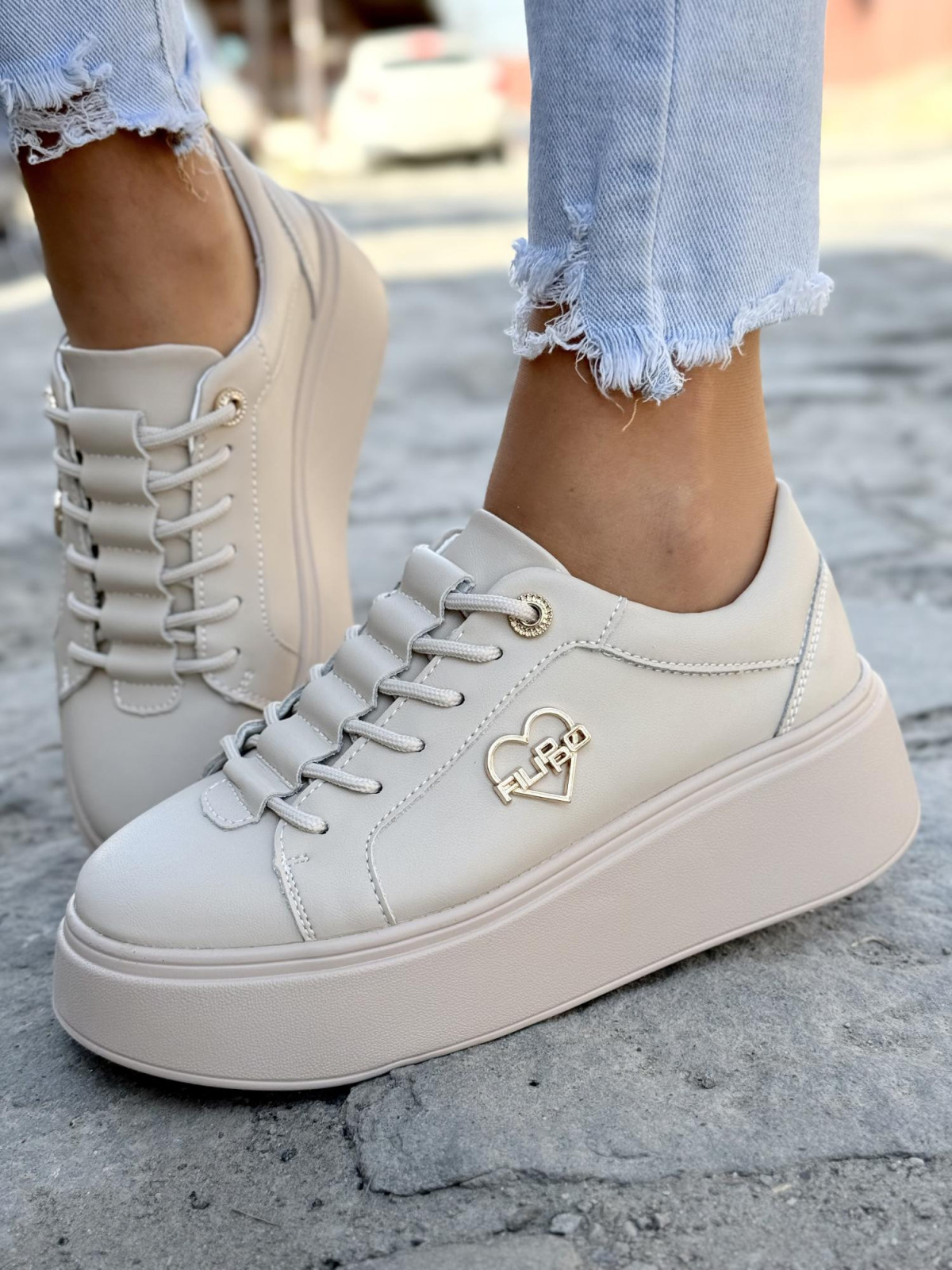 Sneakersy damskie ze skóry naturalnej