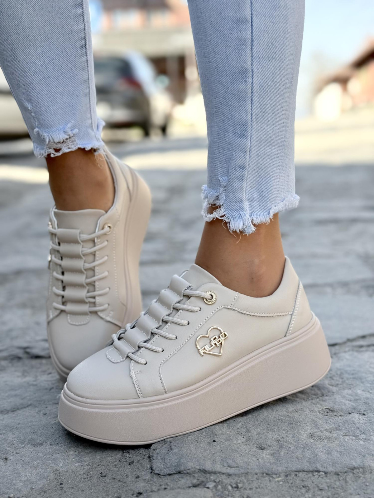 Sneakersy damskie ze skóry naturalnej