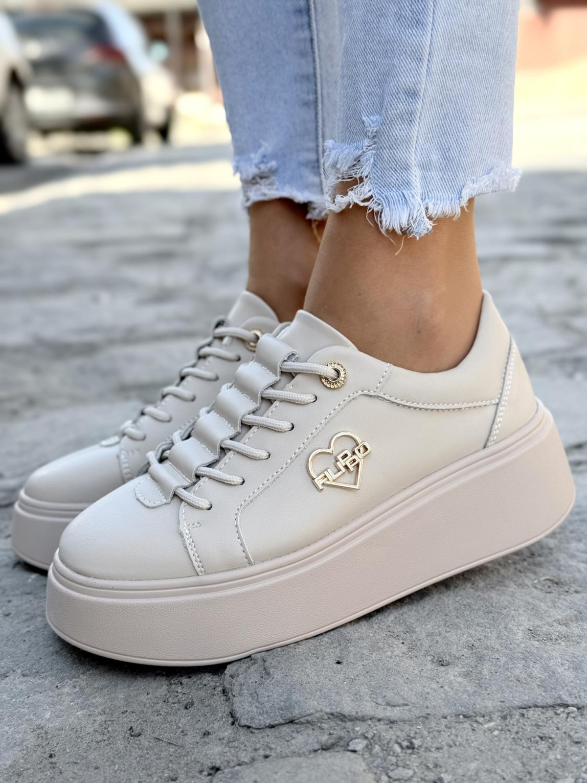 Sneakersy damskie ze skóry naturalnej