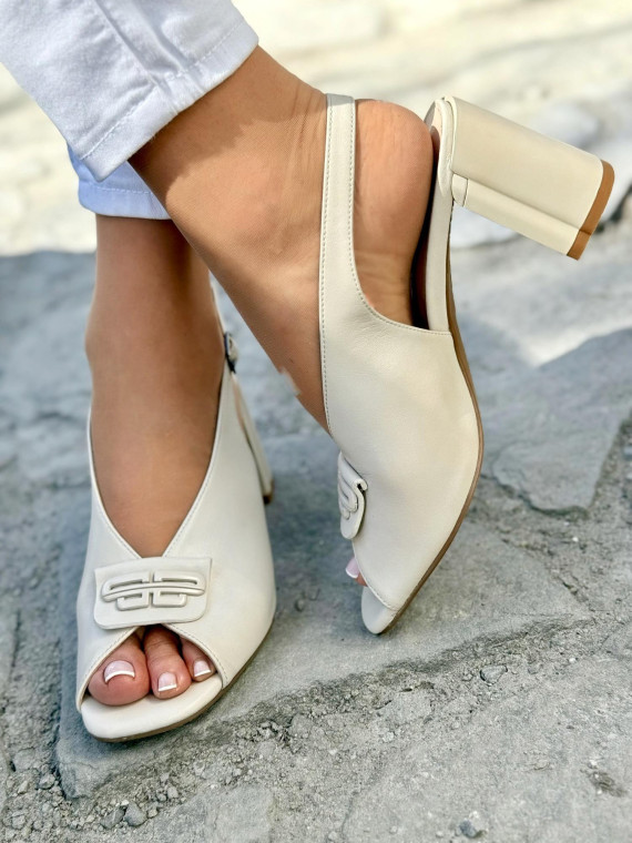 Sandałki damskie ze skóry naturalnej