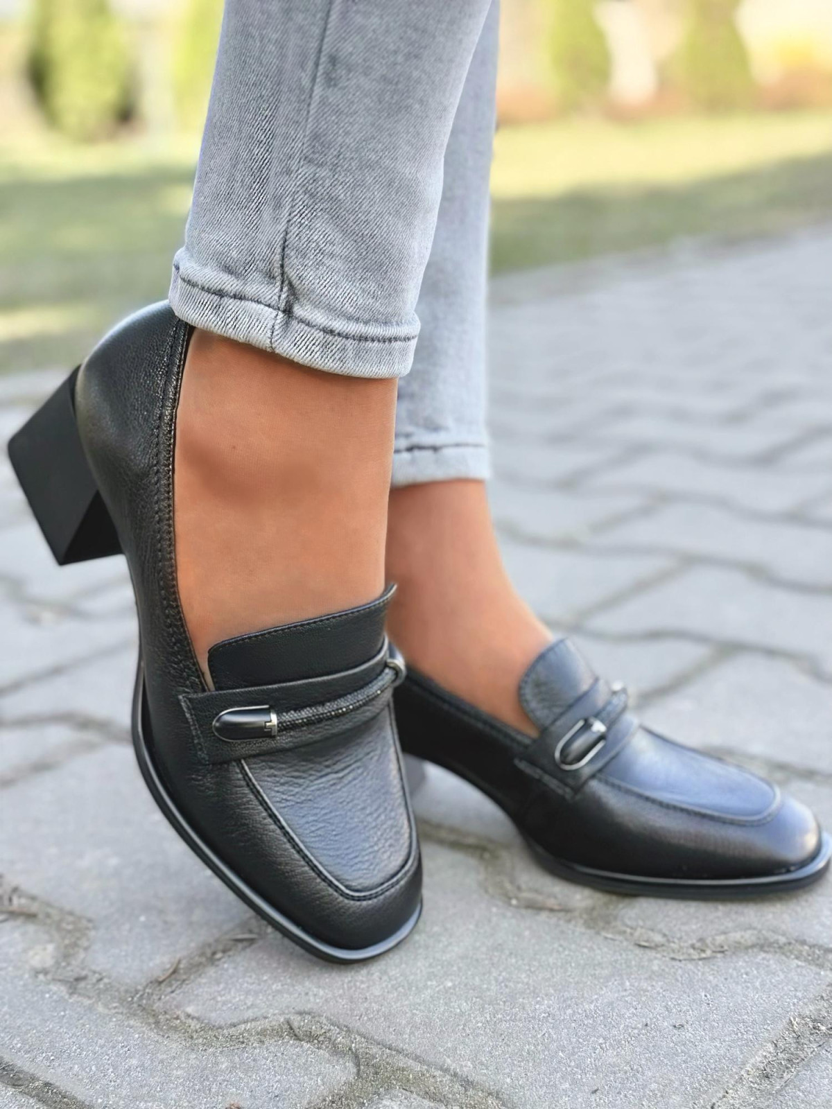 Mokasyny damskie ze skóry naturalnej