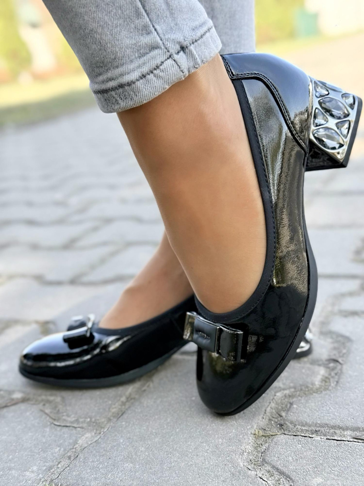 Czółenka ze skóry naturalnej