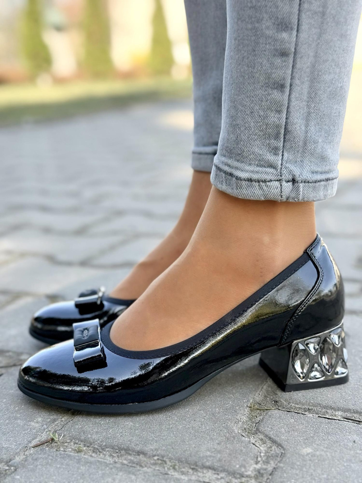 Czółenka ze skóry naturalnej