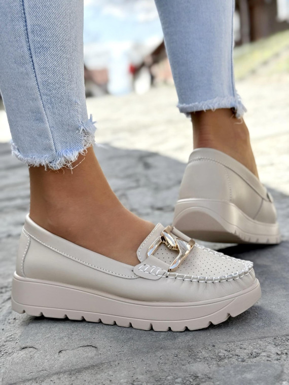 Mokasyny damskie ze skóry naturalnej