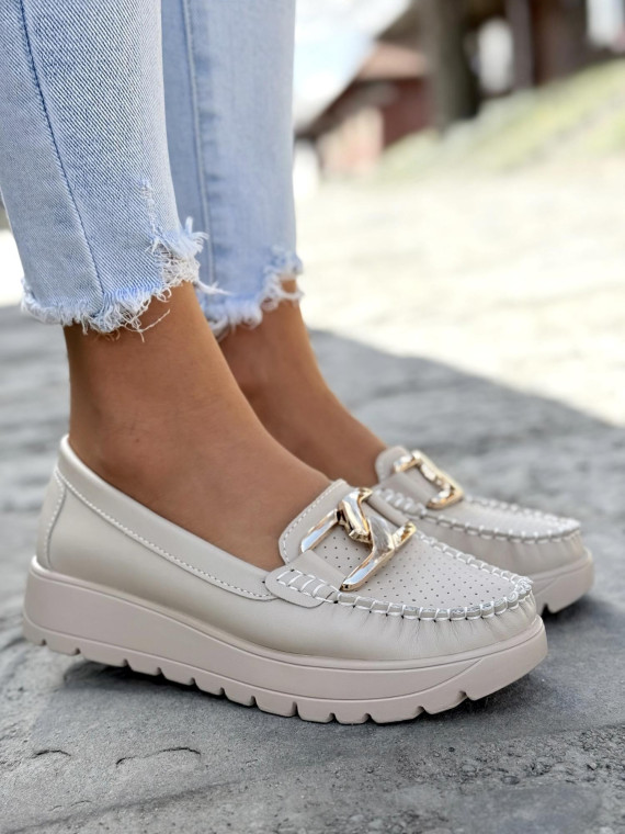 Mokasyny damskie ze skóry naturalnej