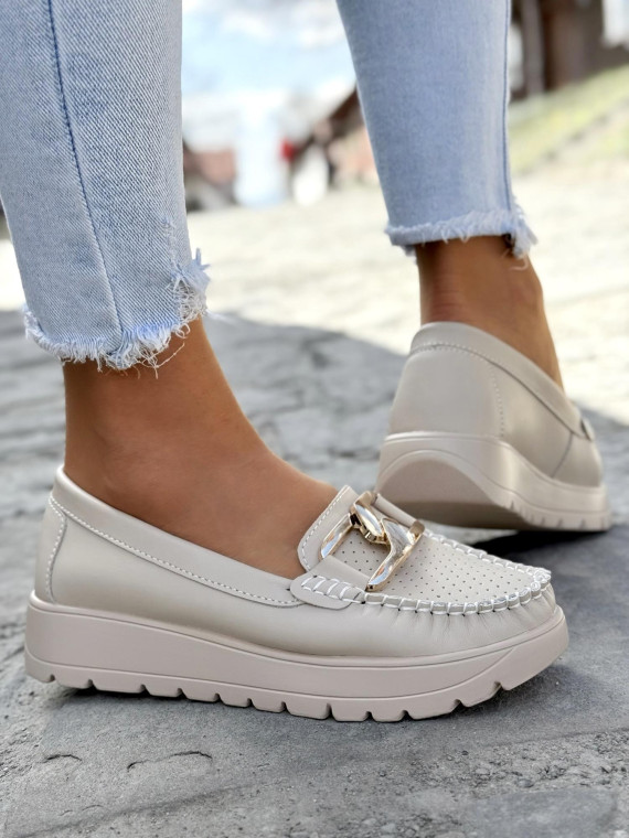 Mokasyny damskie ze skóry naturalnej