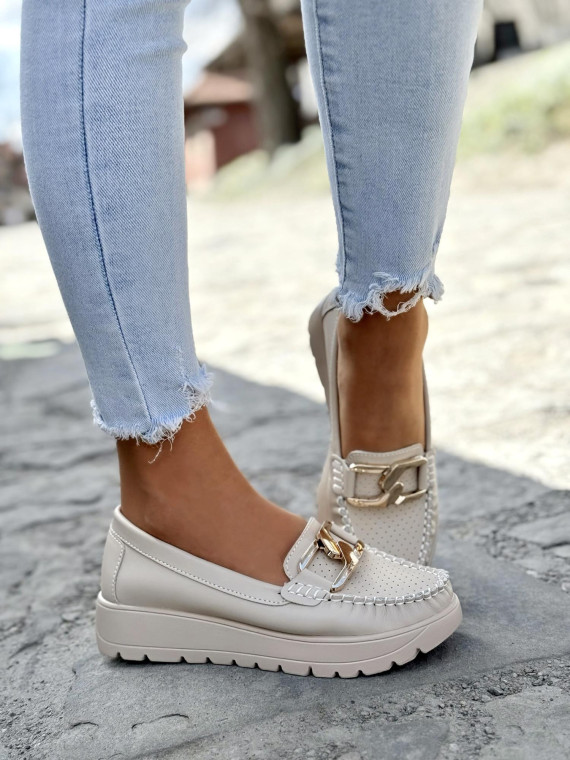 Mokasyny damskie ze skóry naturalnej