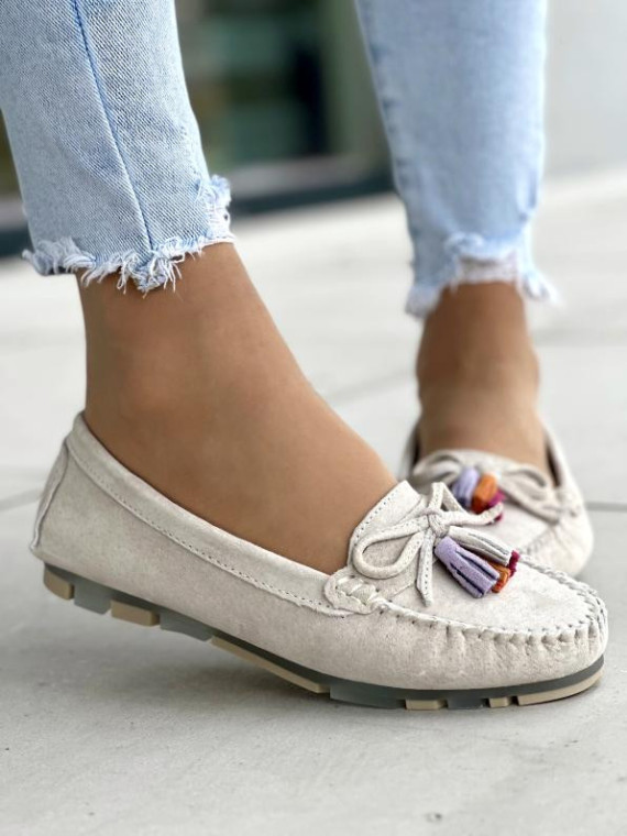 Mokasyny damskie ze skóry naturalnej