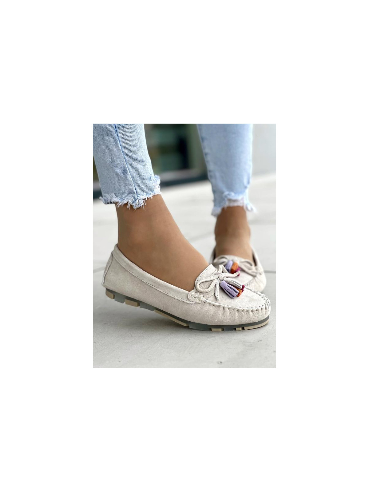 Mokasyny damskie ze skóry naturalnej