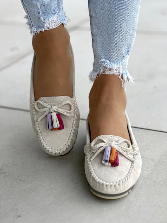 Mokasyny damskie ze skóry naturalnej