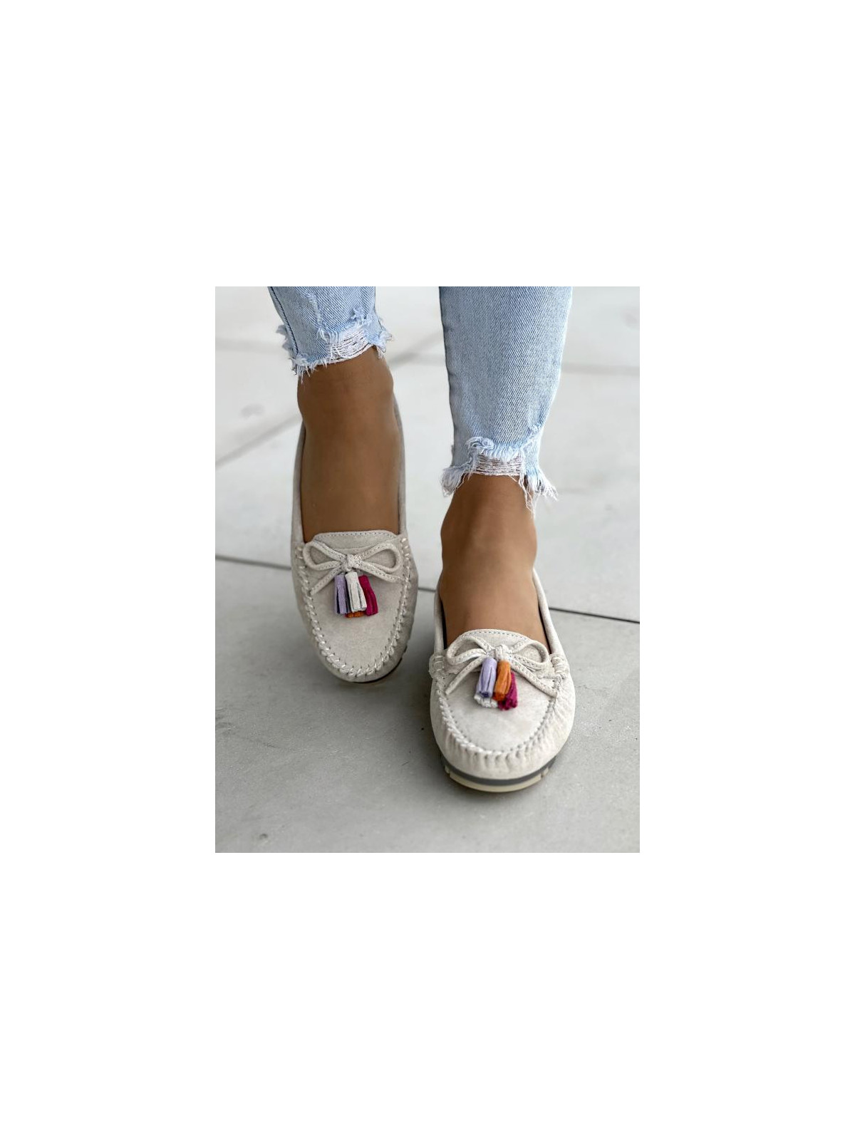 Mokasyny damskie ze skóry naturalnej