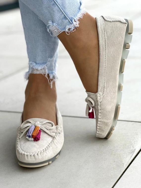 Mokasyny damskie ze skóry naturalnej