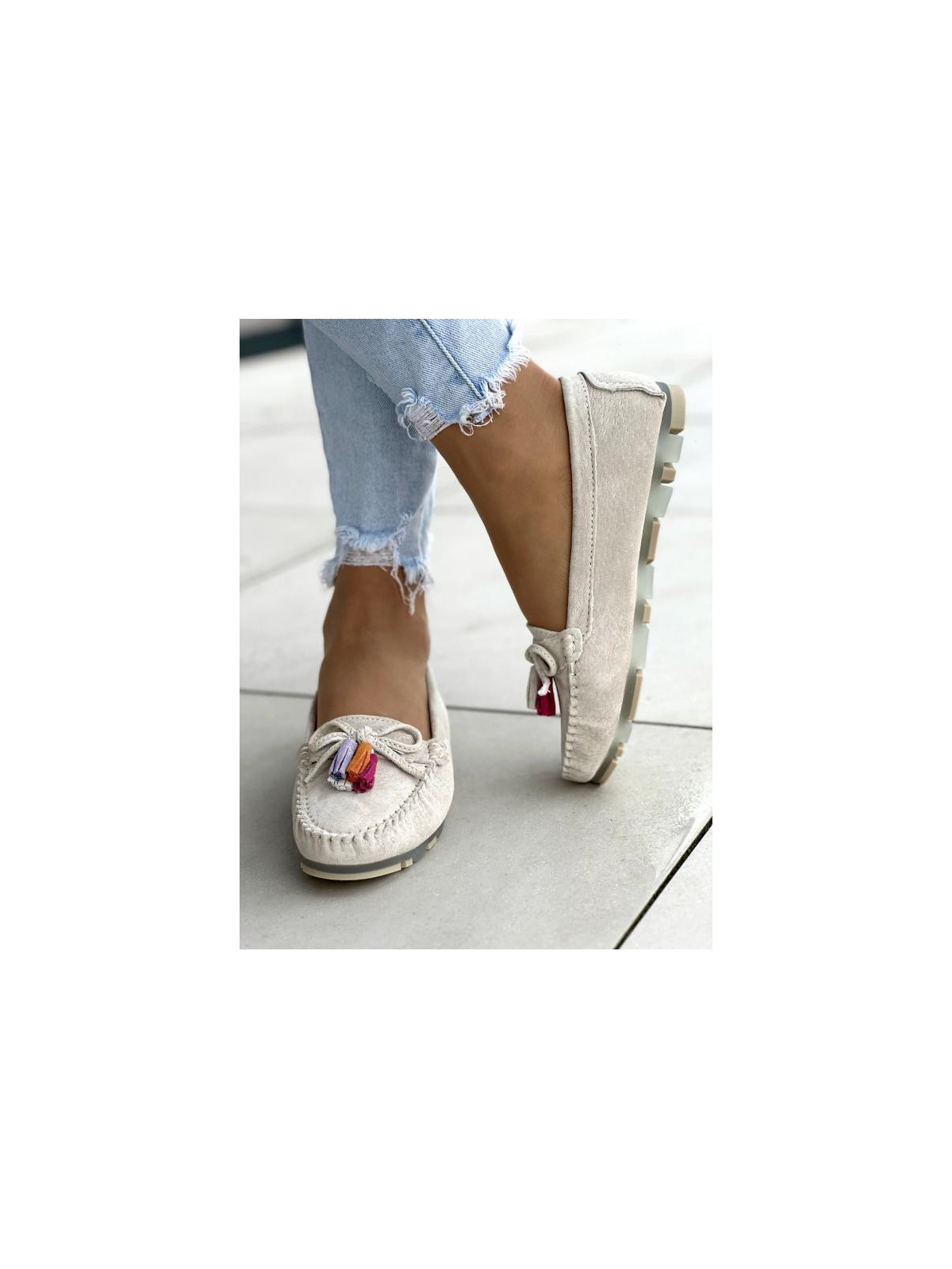 Mokasyny damskie ze skóry naturalnej