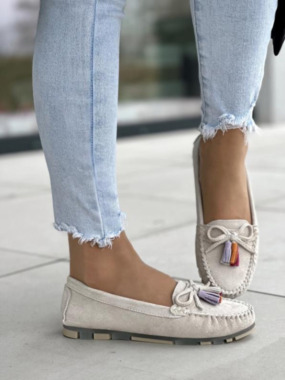 Mokasyny damskie ze skóry naturalnej