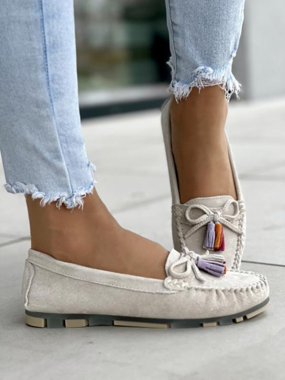 Mokasyny damskie ze skóry naturalnej