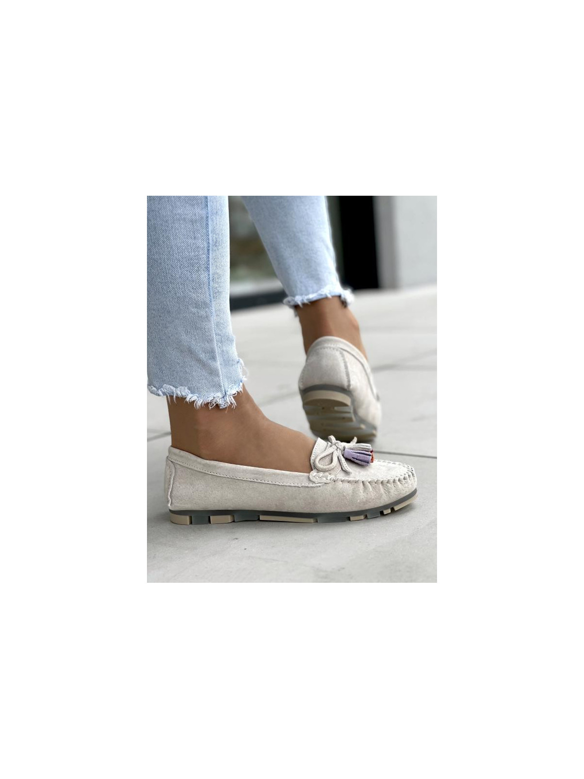 Mokasyny damskie ze skóry naturalnej