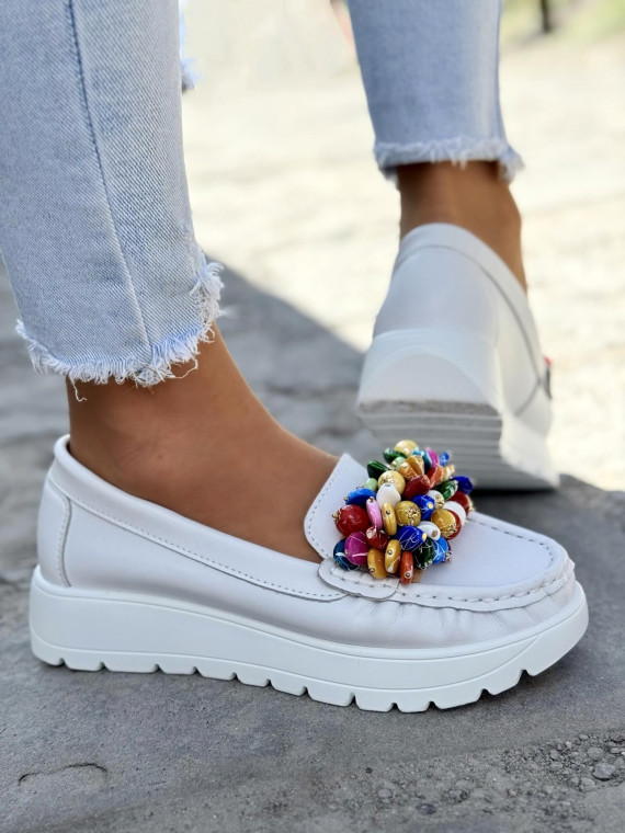 Mokasyny damskie ze skóry naturalnej