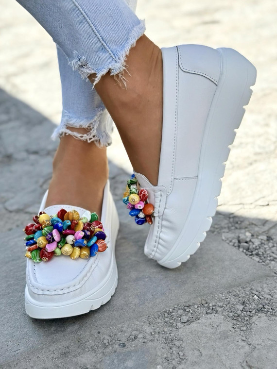 Mokasyny damskie ze skóry naturalnej