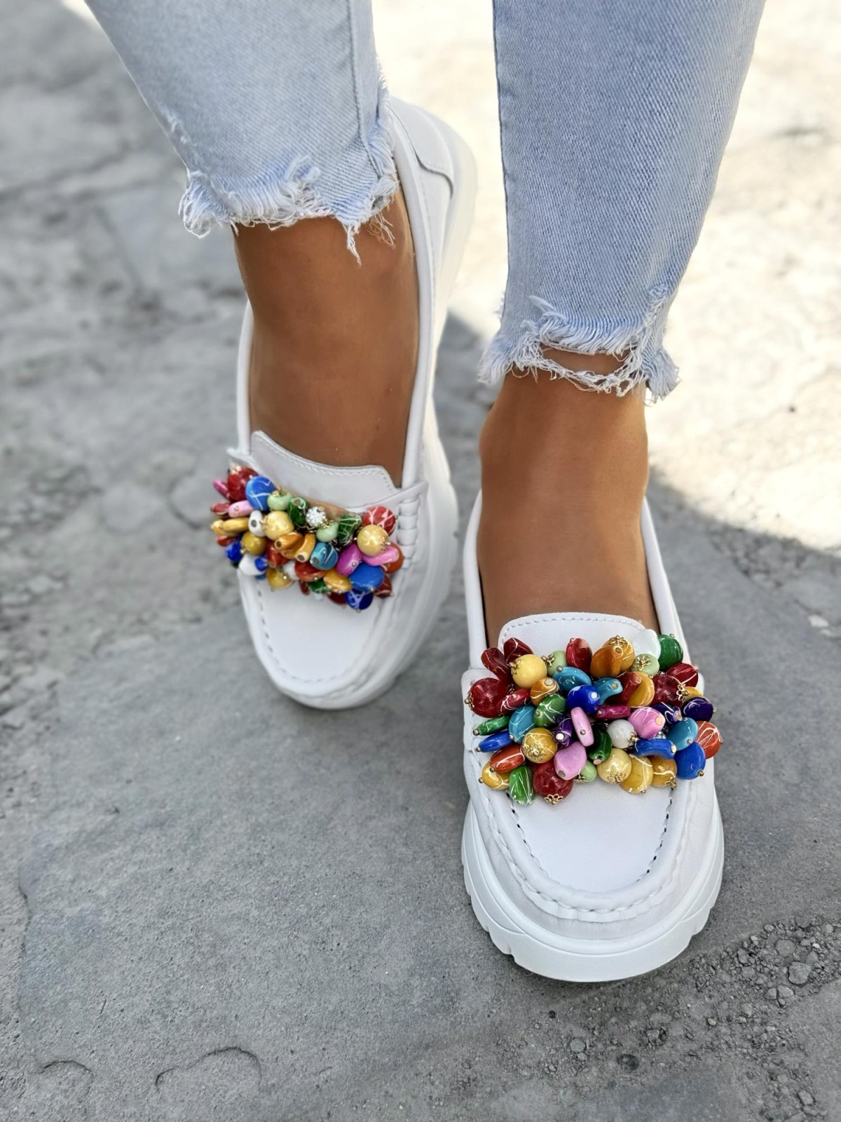 Mokasyny damskie ze skóry naturalnej