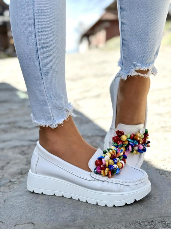 Mokasyny damskie ze skóry naturalnej