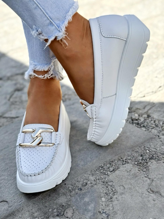 Mokasyny damskie ze skóry naturalnej