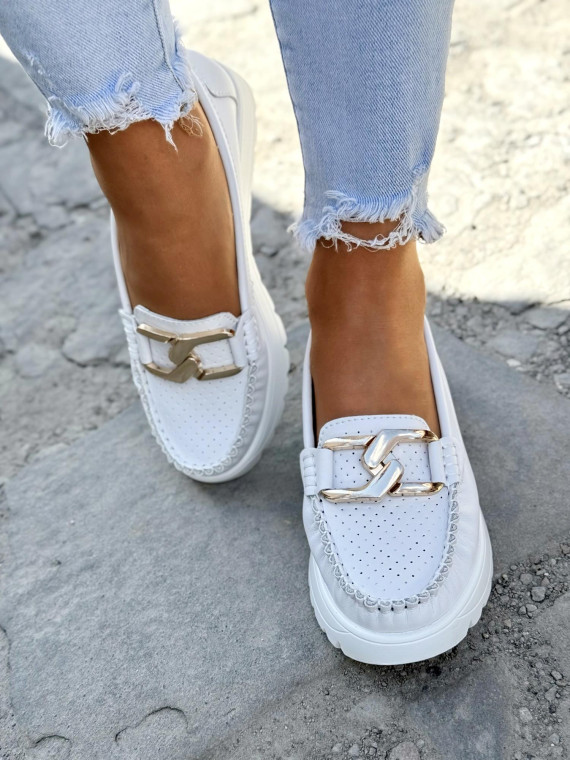 Mokasyny damskie ze skóry naturalnej