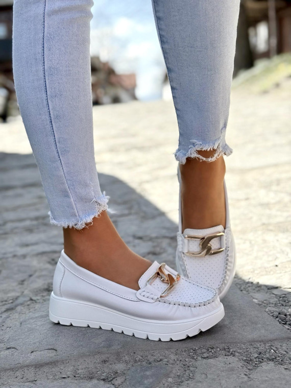 Mokasyny damskie ze skóry naturalnej